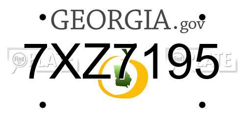 7XZ7195 Georgia License Plate