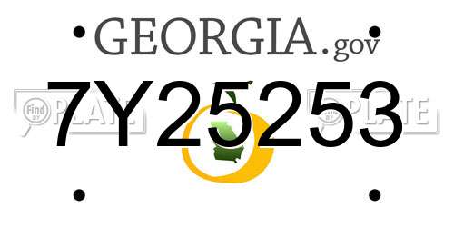 7Y25253 Georgia License Plate