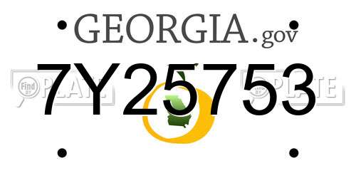 7Y25753 Georgia License Plate