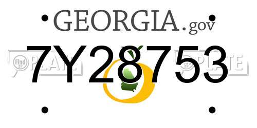 7Y28753 Georgia License Plate