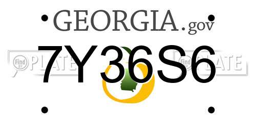 7Y36S6 Georgia License Plate