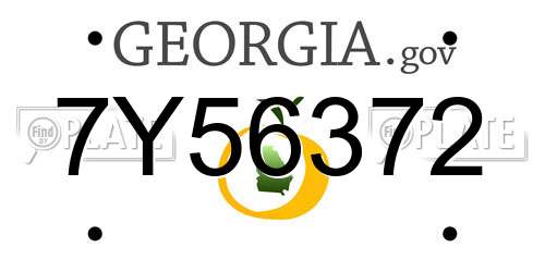 7Y56372 Georgia License Plate