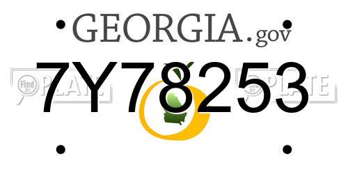 7Y78253 Georgia License Plate