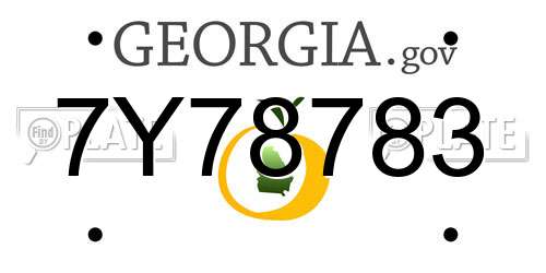 7Y78783 Georgia License Plate