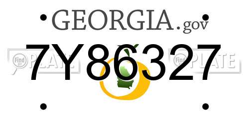 7Y86327 Georgia License Plate
