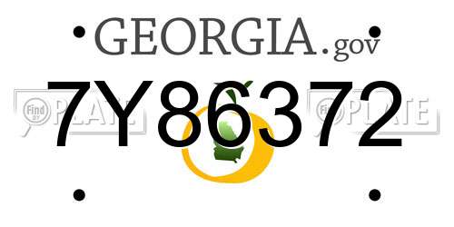 7Y86372 Georgia License Plate