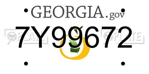 7Y99672 Georgia License Plate