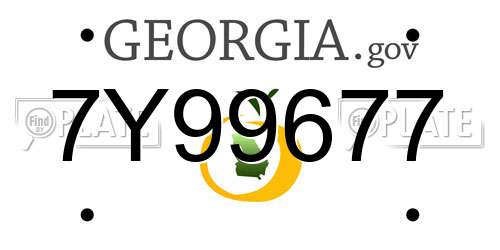 7Y99677 Georgia License Plate