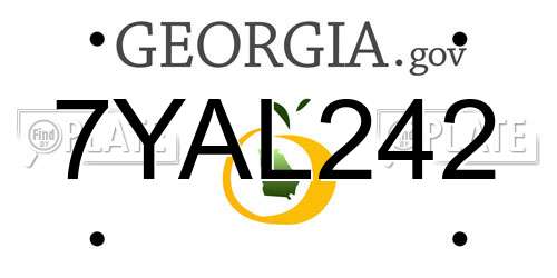 7YAL242 Georgia License Plate