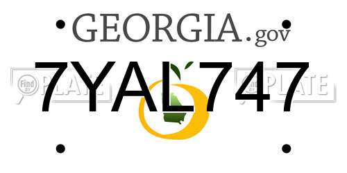 7YAL747 Georgia License Plate