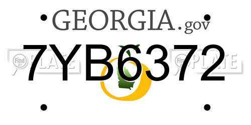 7YB6372 Georgia License Plate