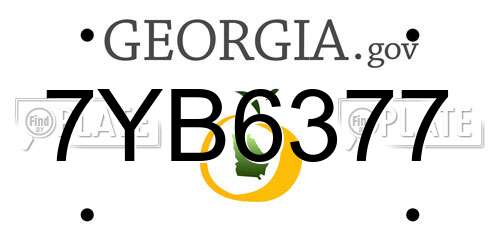 7YB6377 Georgia License Plate