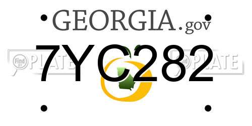 7YC282 Georgia License Plate