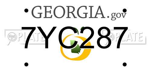 7YC287 Georgia License Plate
