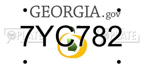 7YC782 Georgia License Plate