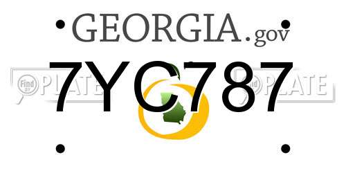 7YC787 Georgia License Plate
