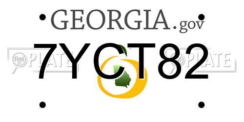7YCT82 Georgia License Plate