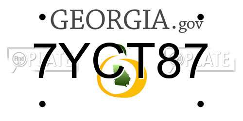 7YCT87 Georgia License Plate