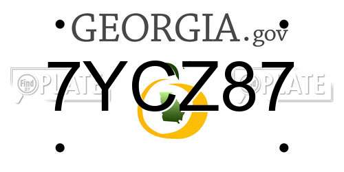 7YCZ87 Georgia License Plate