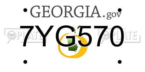 7YG570 Georgia License Plate