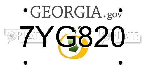 7YG820 Georgia License Plate