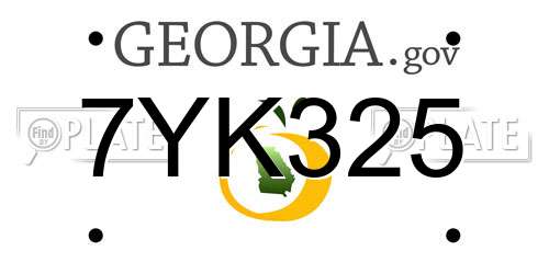 7YK325 Georgia License Plate
