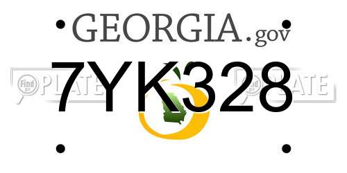7YK328 Georgia License Plate