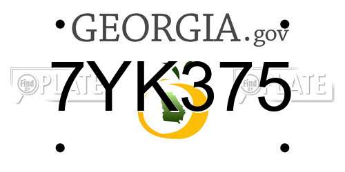 7YK375 Georgia License Plate