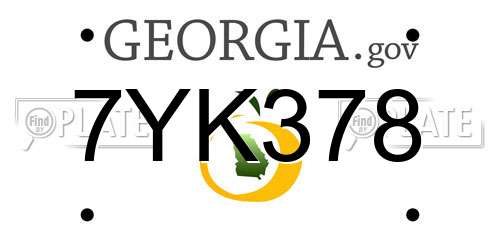 7YK378 Georgia License Plate