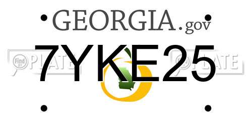 7YKE25 Georgia License Plate