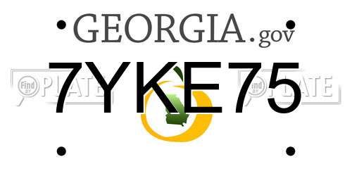 7YKE75 Georgia License Plate