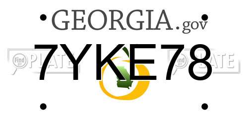 7YKE78 Georgia License Plate