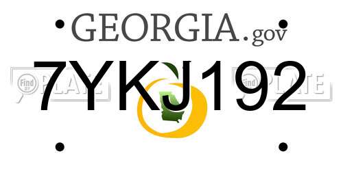 7YKJ192 Georgia License Plate