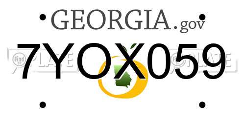 7YOX059 Georgia License Plate