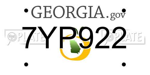 7YP922 Georgia License Plate