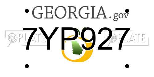 7YP927 Georgia License Plate