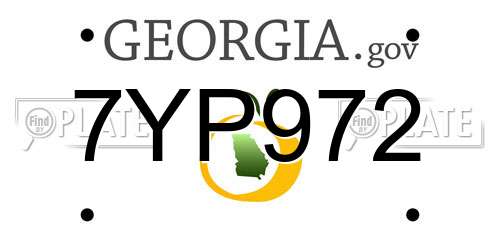 7YP972 Georgia License Plate