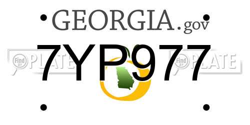 7YP977 Georgia License Plate