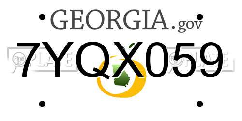 7YQX059 Georgia License Plate