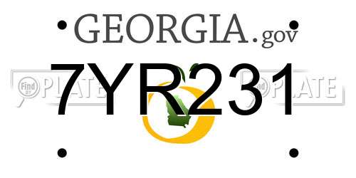 7YR231 Georgia License Plate