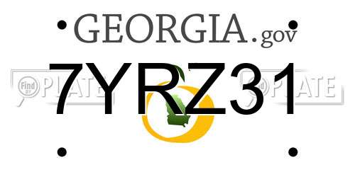 7YRZ31 Georgia License Plate