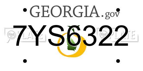 7YS6322 Georgia License Plate