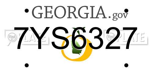 7YS6327 Georgia License Plate