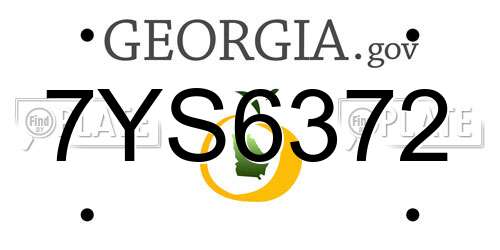 7YS6372 Georgia License Plate