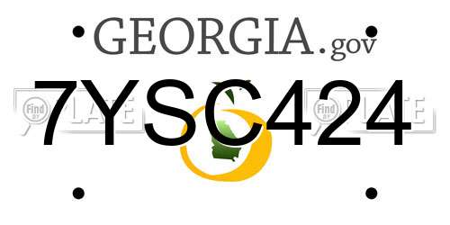 7YSC424 Georgia License Plate