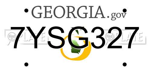 7YSG327 Georgia License Plate