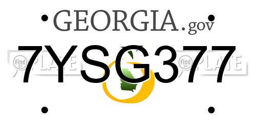 7YSG377 Georgia License Plate