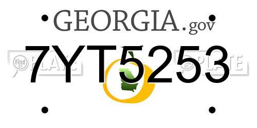 7YT5253 Georgia License Plate