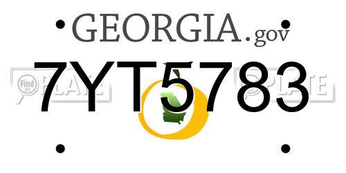 7YT5783 Georgia License Plate