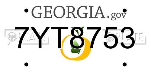 7YT8753 Georgia License Plate